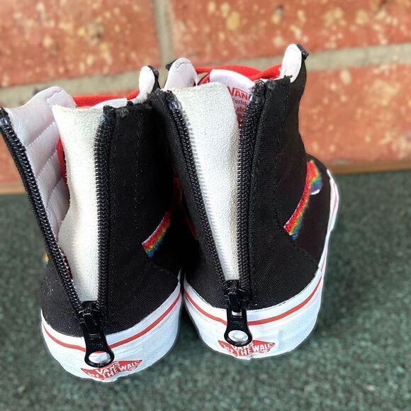 Vans SK8-Hi Zip Chenille Rainbow Kids Size 3.5 - Picture 11 of 14